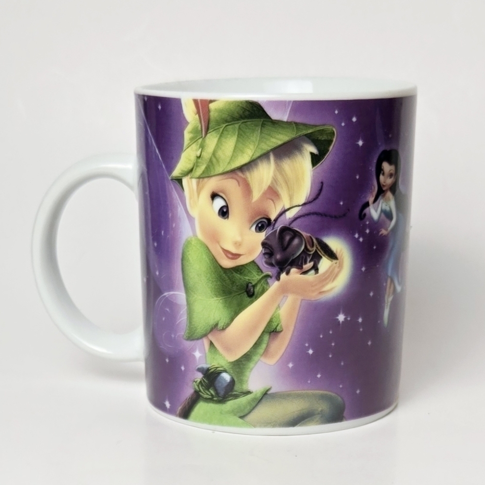 Disney Tinker Bell Fairies Purple Ceramic Mug Collectible Fairy Coffee Cup